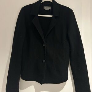 Anthropologie Black Blazer Sweater with Notched Lapels